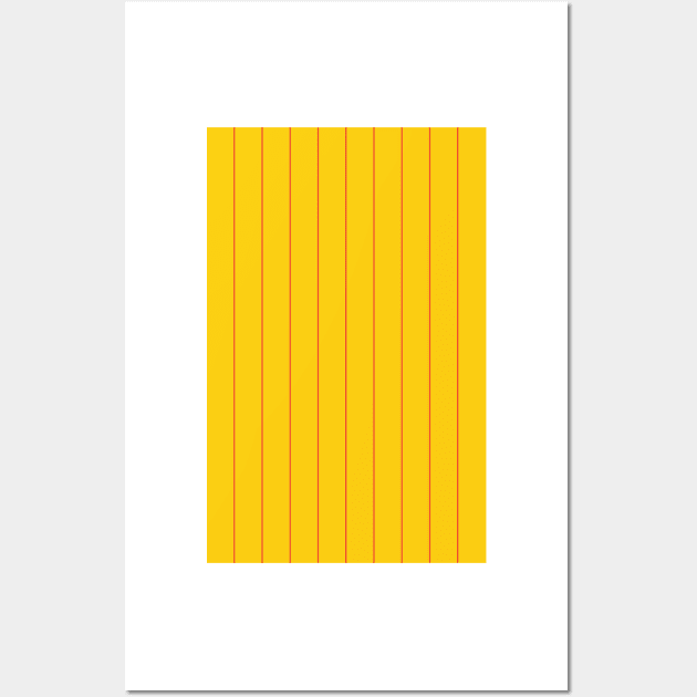 Liverpool Retro 1982 Yellow and Red Pinstripes Wall Art by Culture-Factory